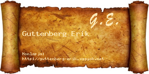 Guttenberg Erik névjegykártya